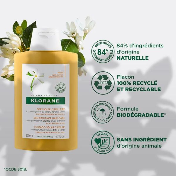 Klorane Tamanu Bio Monoï shampooing après-soleil nutritif 200ml