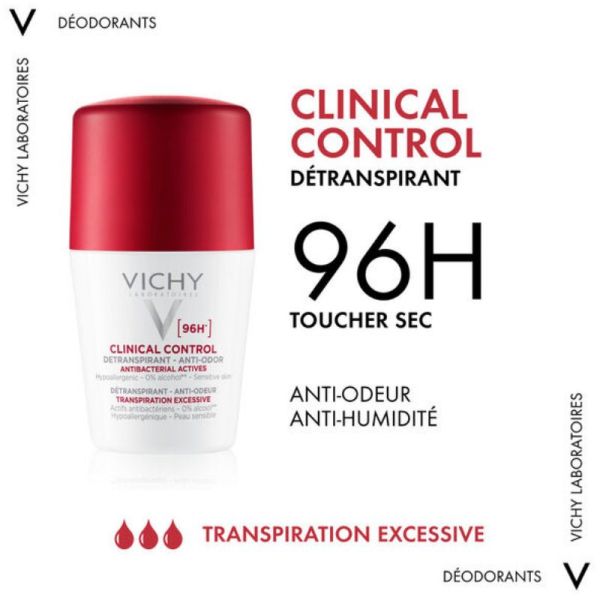 Vichy déodorant protection 96 heures anti-odeur transpiration excessive 50ml