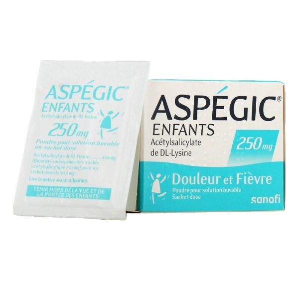 Aspegic 250mg 20 sachets enfants et adolescents