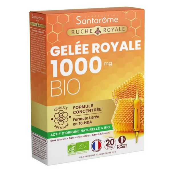 Santarome Ruche Royale Gelée Royale 1000 MG Bio 20 ampoules