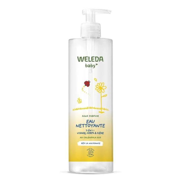 Weleda Calendula bébé eau nettoyante 3en1 visage, corps, siège, 400ml