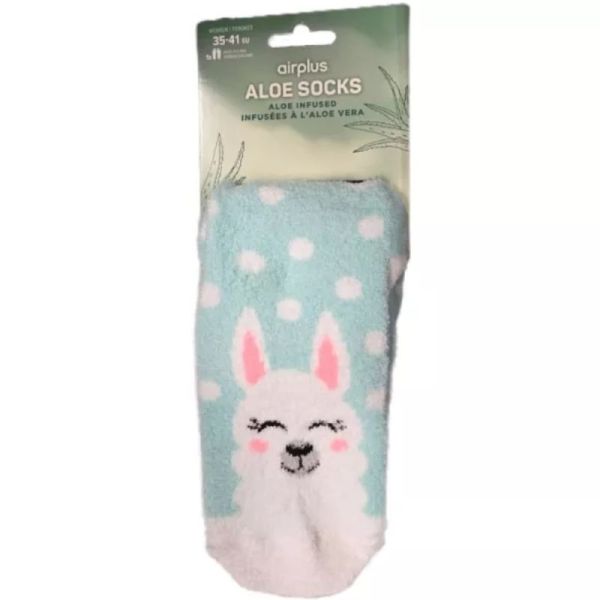 Airplus Aloe Cabin Socks Chaussettes Hydratantes - Bleu Motif Lama - Pointure 35-41