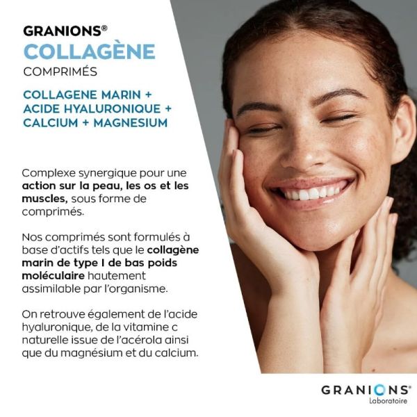 Granions Collagène marin, acide hyaluronique,calcium & magnésium 180 comprimés