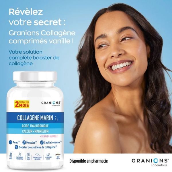 Granions Collagène marin, acide hyaluronique,calcium & magnésium 180 comprimés