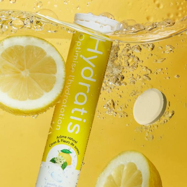 Hydratis arôme citron fleur de sureau 20 pastilles effervescentes