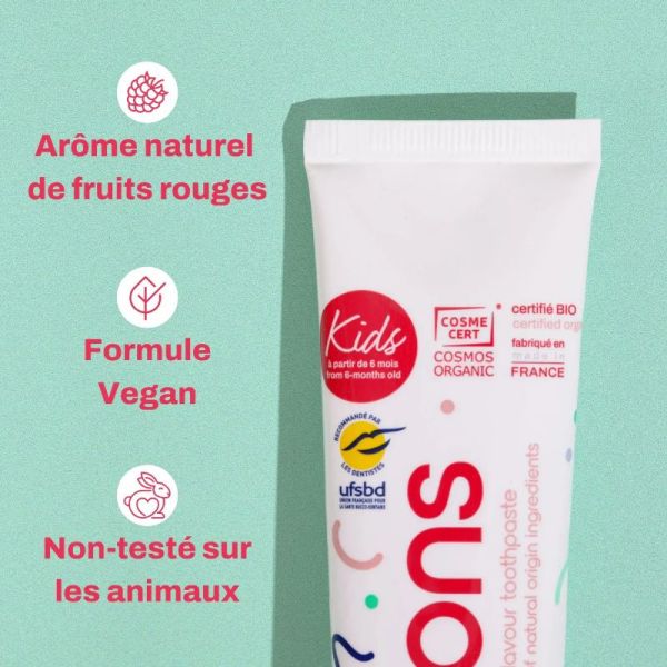 MyVariations dentifrice enfants bio goûts fruits rouges 60ml