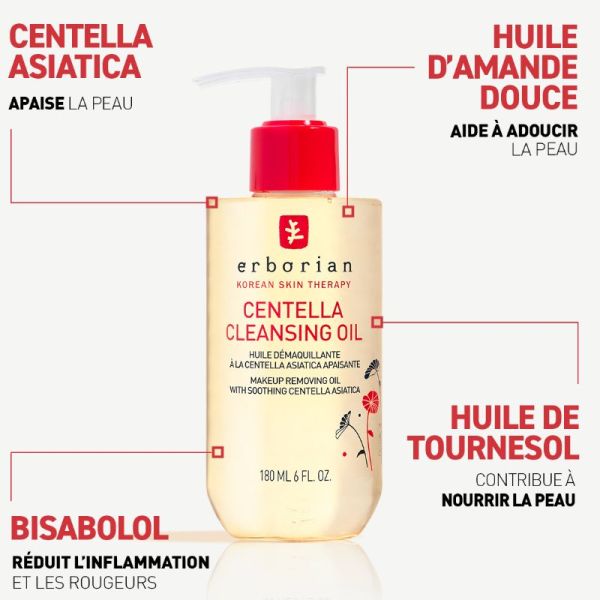 Erborian Centella Cleansing Oil huile démaquillante apaisante 180ml