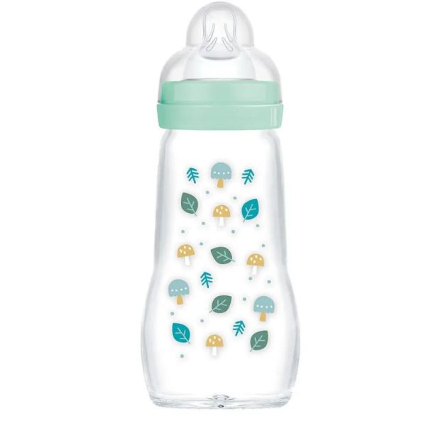 Mam Biberon verre +2 mois Débit 2 260ml bleu