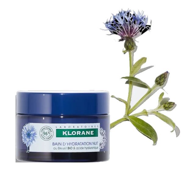 Klorane Bleuet Bio bain d'hydratation nuit 50ml