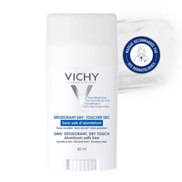Vichy Hypoallergénique déodorant stick 24h toucher sec peau sensible 40ml