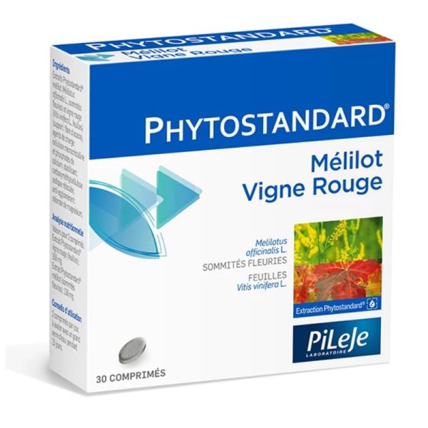 Pileje Phytostandard mélilot et vigne rouge 30 comprimés