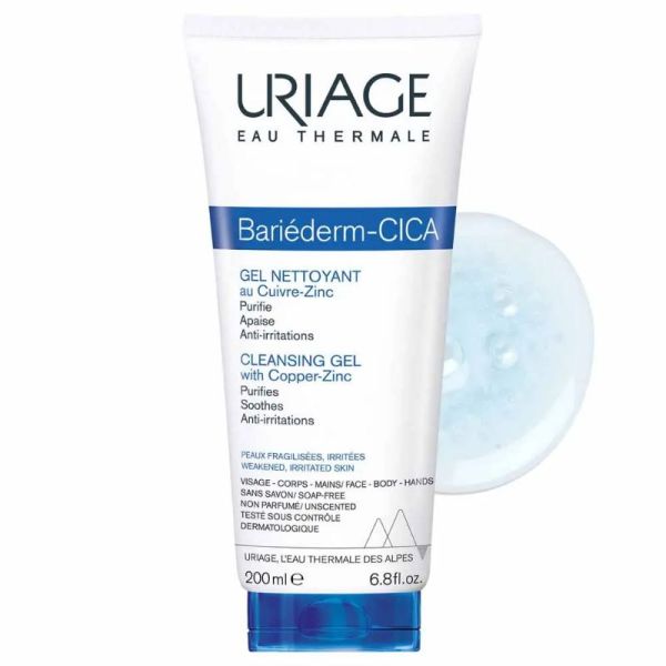 Uriage Bariederm Cica gel nettoyant cuivre zinc 200ml