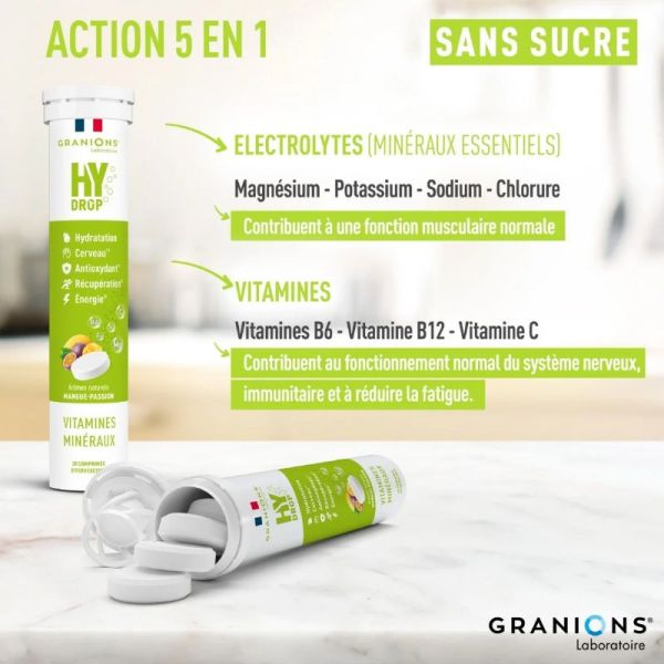 Granions Hydrop hydratation mangue passion 20 comprimés