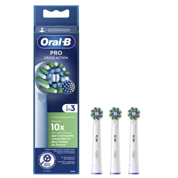 Oral-B Cross Action Brossettes pour Brosse à dents électrique x3