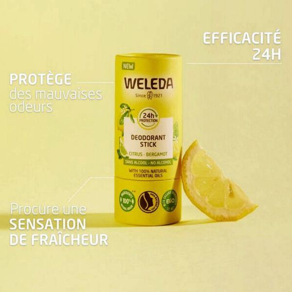 Weleda déodorant roll-on 24h Citrus Lot de 2 x 50 g