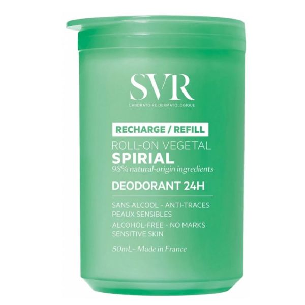 SVR Spirial déodorant 24h végétal roll-on recharge 50 ml