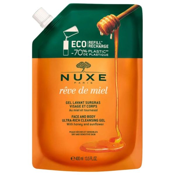Rêve de Miel Gel Lavant Surgras Éco-Recharge 400 ml