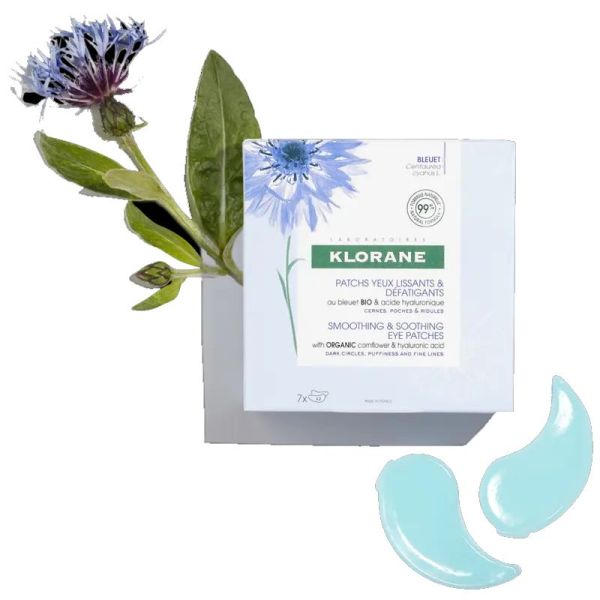 Klorane Bleuet Bio patchs yeux lissants et défatigants bleuet 7x2 patchs