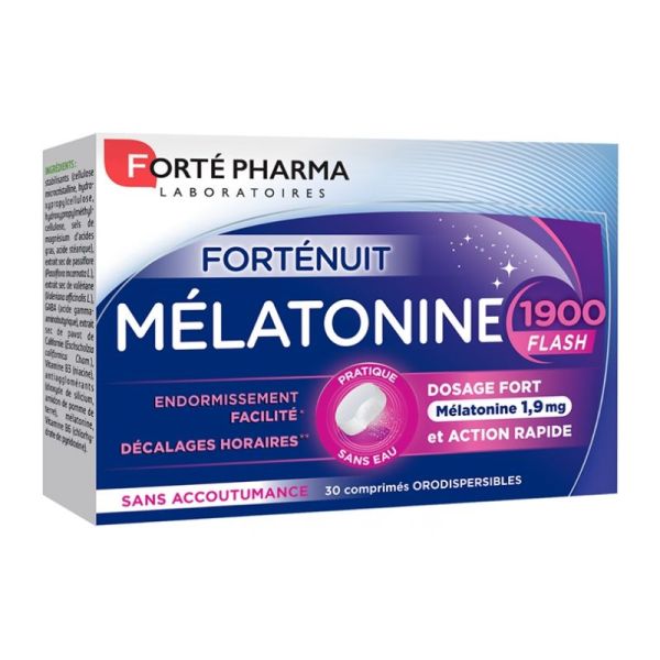 Forté Pharma Forténuit Mélatonine 1900 Flash 30 Comprimés