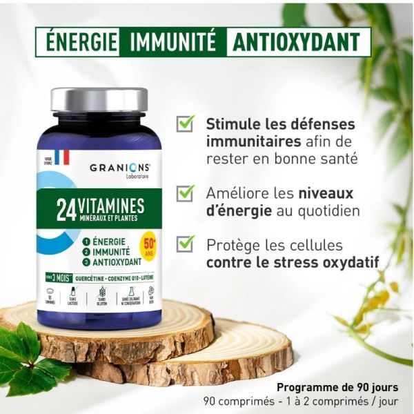Granions 24 vitamines minéraux et plantes 90 comprimés