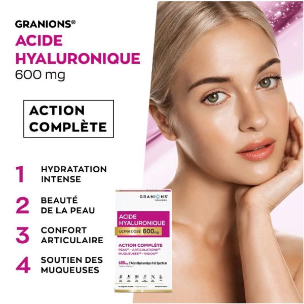 Granions Acide Hyaluronique ultra dosé 600mg 60 comprimés