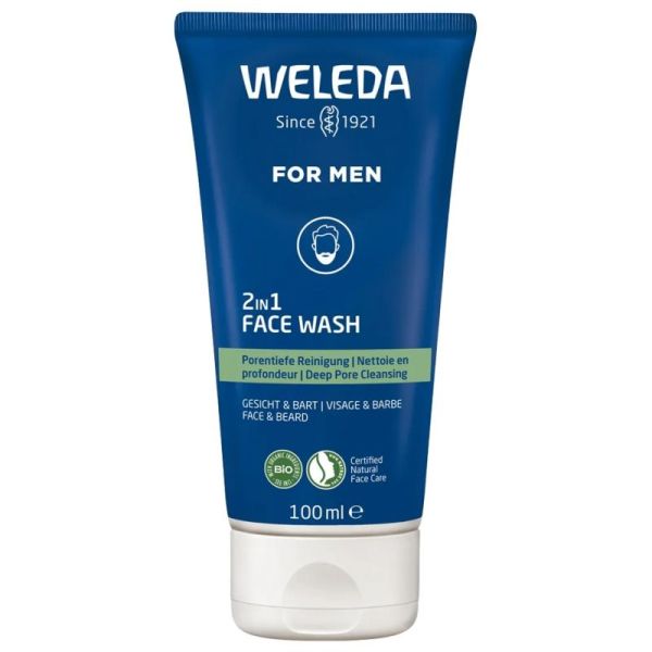 Weleda Homme gel nettoyant visage et barbe 2en1 100 ml
