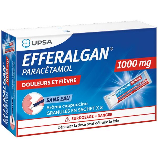UPSA Efferalgan 1000 mg, granulés 8 sachets