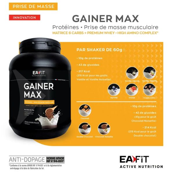 Eafit Gainer Max construction musculaire double chocolat 1,1kg