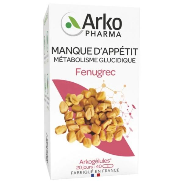 Arkogélules fenugrec bio manque appétit 40 gélules