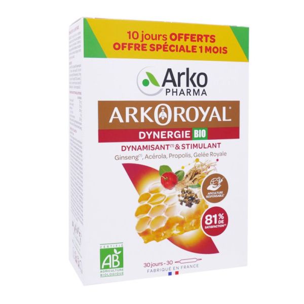 Arkoroyal Dynergie fortifiant et stimulant 30 ampoules