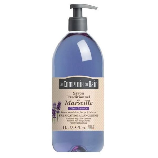 Le Comptoir du Bain savon de marseille olive-lavande 1 littre