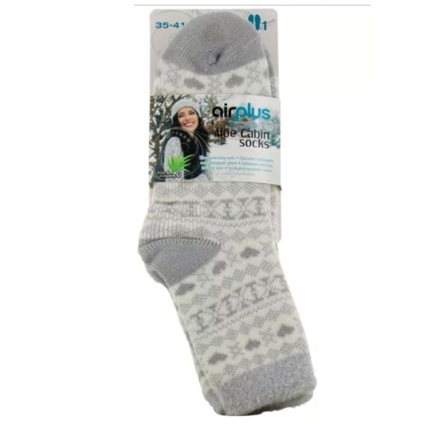 Airplus Aloe Cabin Socks Femme Coeur Gris - 35-41