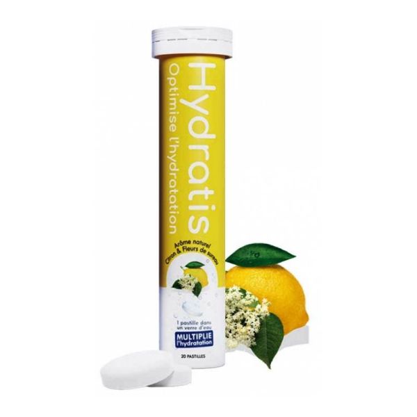 Hydratis arôme citron fleur de sureau 20 pastilles effervescentes