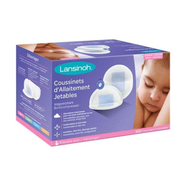 Lansinoh 100 coussinets d'allaitement jetables