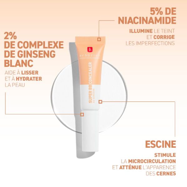 Erborian Super BB Concealer anticernes soin au ginseng NUDE 10ml