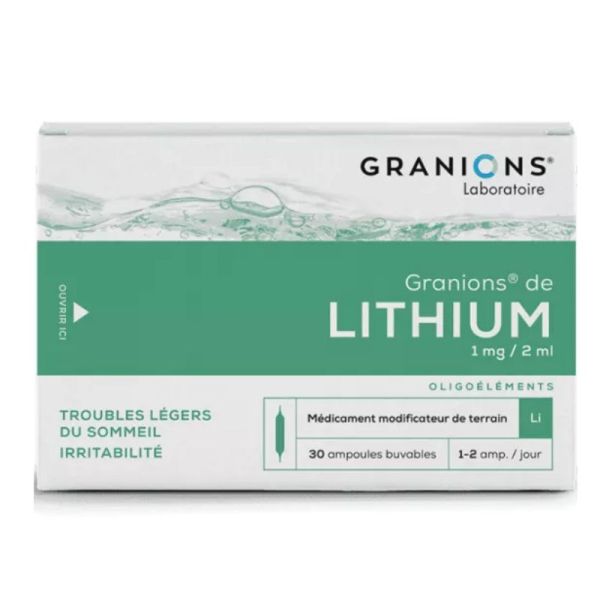 Granions Lithium Oligoélément 30 Ampoules Buvables
