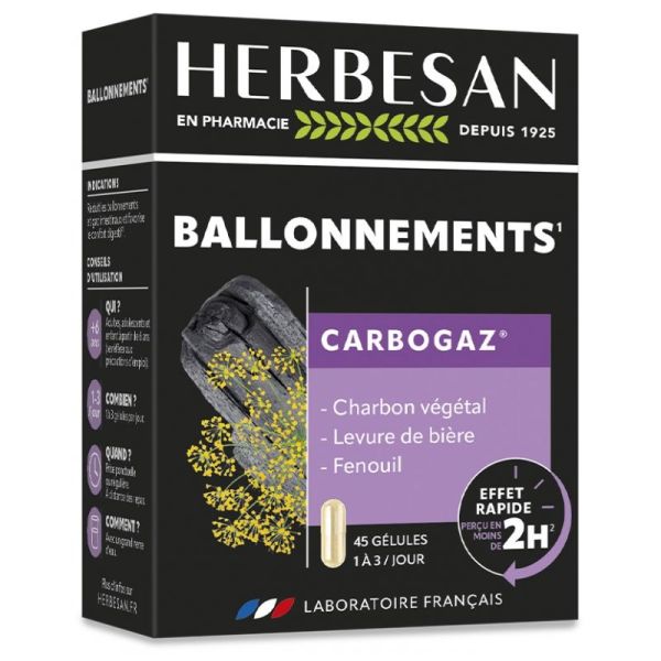 Herbesan Carbogaz 45 gélules