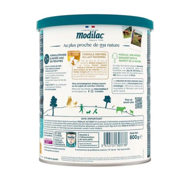 Modilac Actigest Lf+ 2 formule épaissie 2 6 à 12 mois 800g