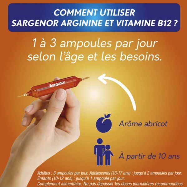 Sargenor fatigue intense arginine & vitamine B12 20 ampoules