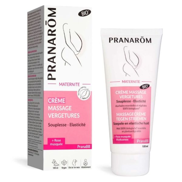 Pranarôm PranaBB crème maternité massage vergetures bio 100ml