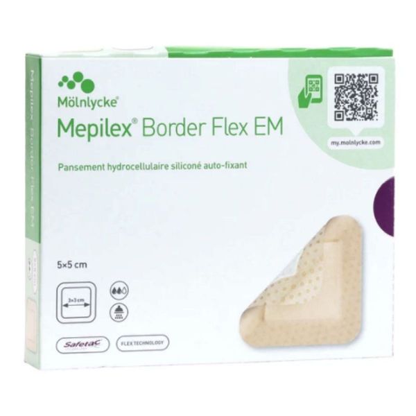 Mepilex Border Flex EM 10 pansements cellulaires 5x5cm