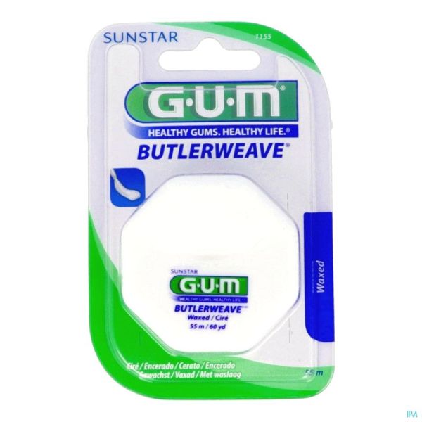 Gum fil dentaire Butlerweave ciré 55m