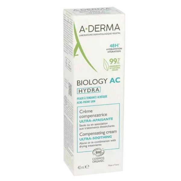 A-Derma Biology AC Hydra crème compensatrice ultra-apaisante Bio 40ml