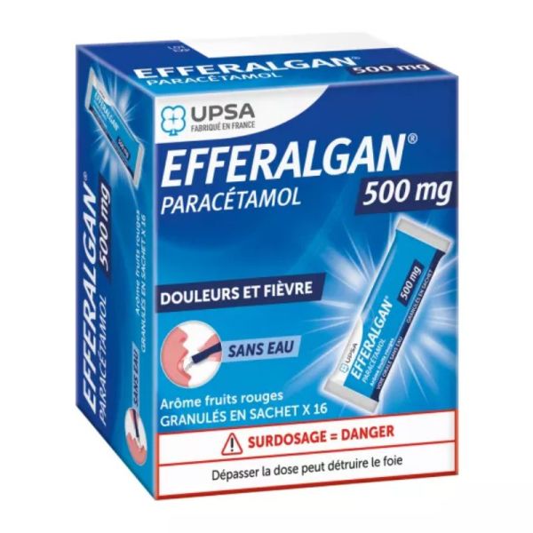 Efferalgan paracétamol 500mg fruits rouges 16 sachets