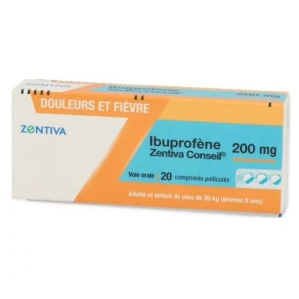 Zentiva Conseil Ibuprofène 200 mg 20 Comprimés