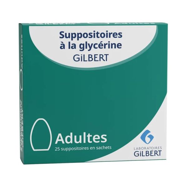 Gilbert suppositoires à la glycérine adulte 25 suppositoires