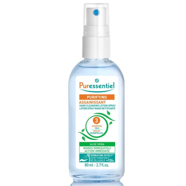 Puressentiel Assainissant lotion spray antibactérien mains et surface 80ml