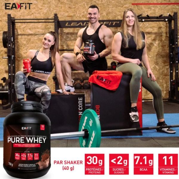 Eafit Pure Whey croissance musculaire double chocolat 750g