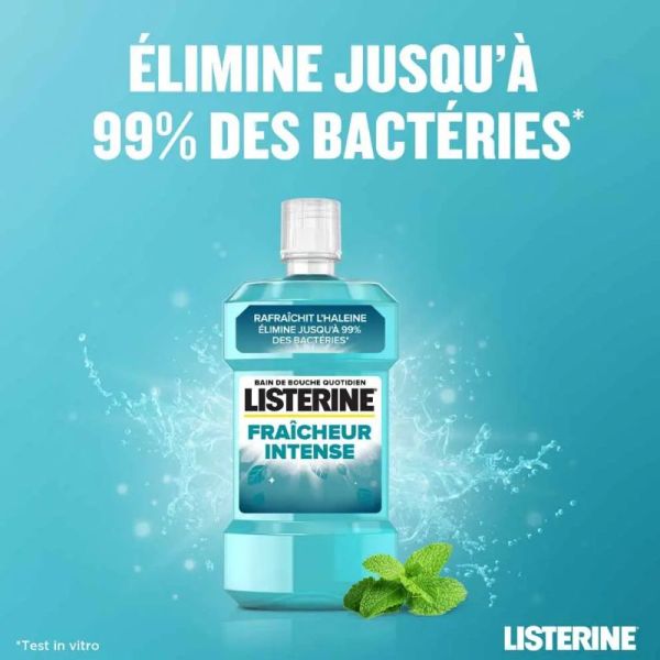 Listerine bain de bouche fraîcheur sans alcool menthe douce 500ml