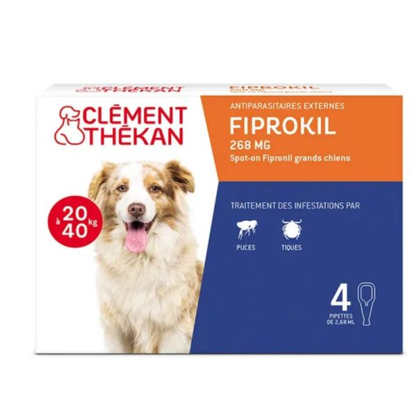 Clément Thékan Fiprokil Duo Chien 20-40 kg 4 Pipettes